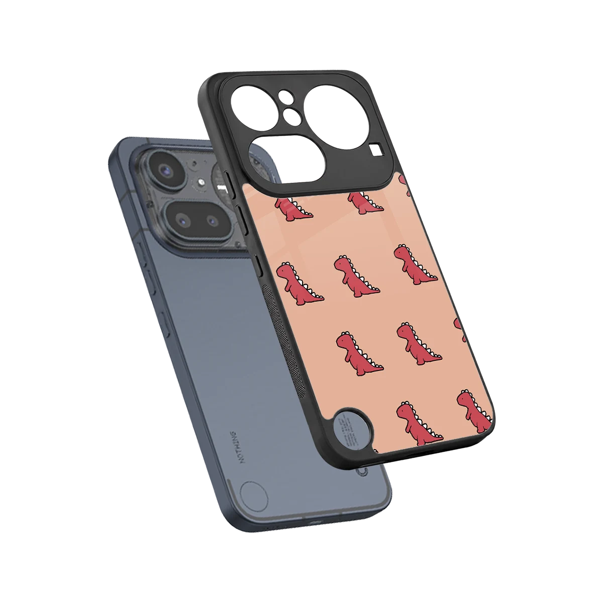 Dino Red sleek nothing phone 4a pro cover with tempered glass back and TPU edges