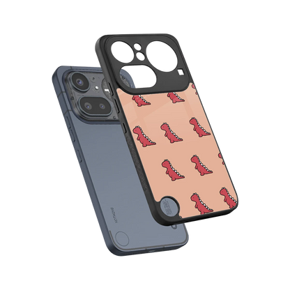 Dino Red sleek nothing phone 4a pro cover with tempered glass back and TPU edges