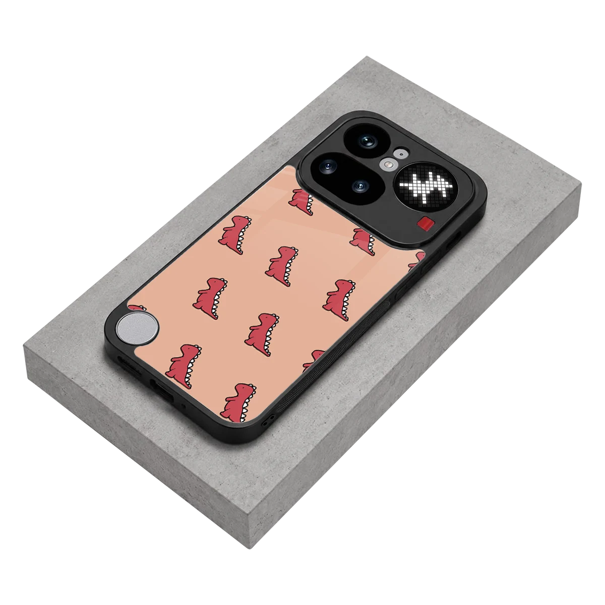 Dino Red stylish phone case for nothing phone 4a pro | glossy glass and slim fit