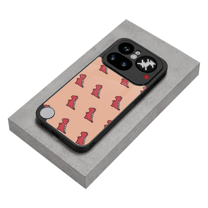 Dino Red stylish phone case for nothing phone 4a pro | glossy glass and slim fit