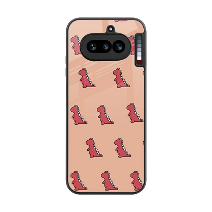 Dino Red back phone cover | glass case for nothing phone 4a