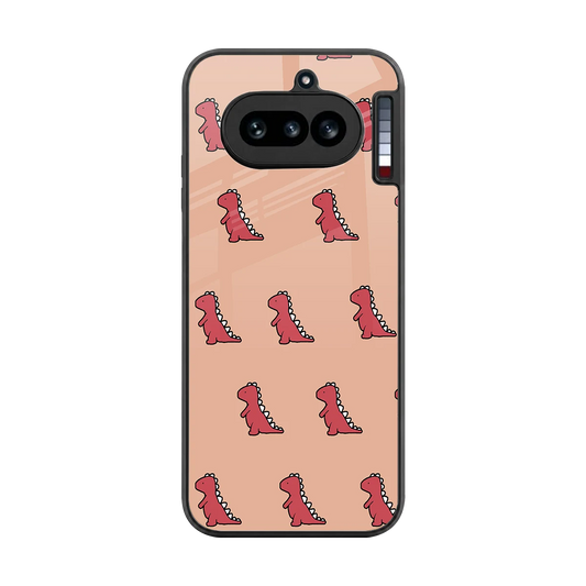 Dino Red back phone cover | glass case for nothing phone 4a