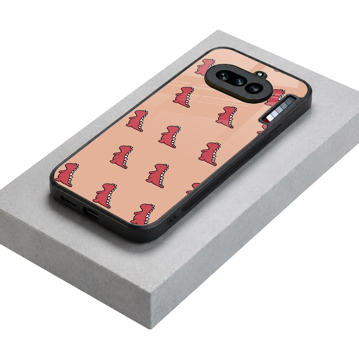 Dino Red stylish phone case for nothing phone 4a | glossy glass and slim fit