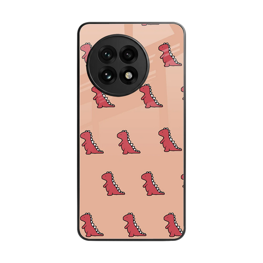Dino Red back phone cover | glass case for oneplus 13r