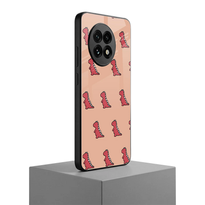 Dino Red oneplus 13r mobile cover | shockproof glass phone case
