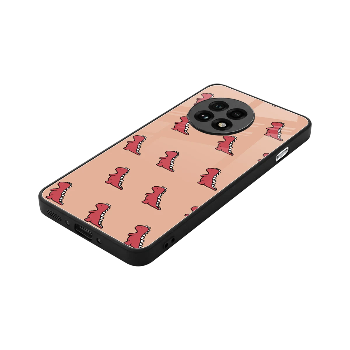 Dino Red stylish phone case for oneplus 13r | glossy glass and slim fit