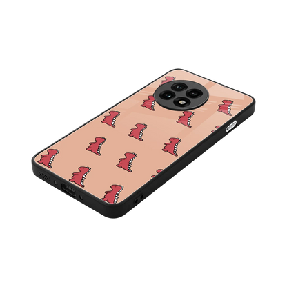 Dino Red stylish phone case for oneplus 13r | glossy glass and slim fit