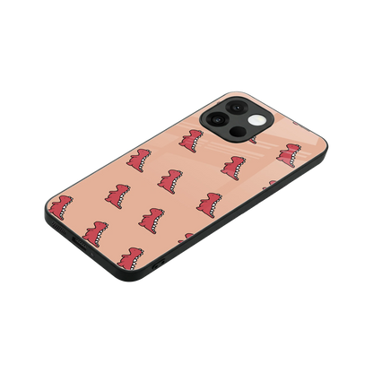 Dino Red stylish phone case for oneplus 13s | glossy glass and slim fit