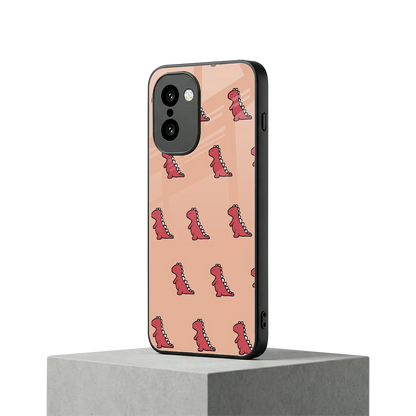 Dino Red oneplus 15r mobile cover | shockproof glass phone case