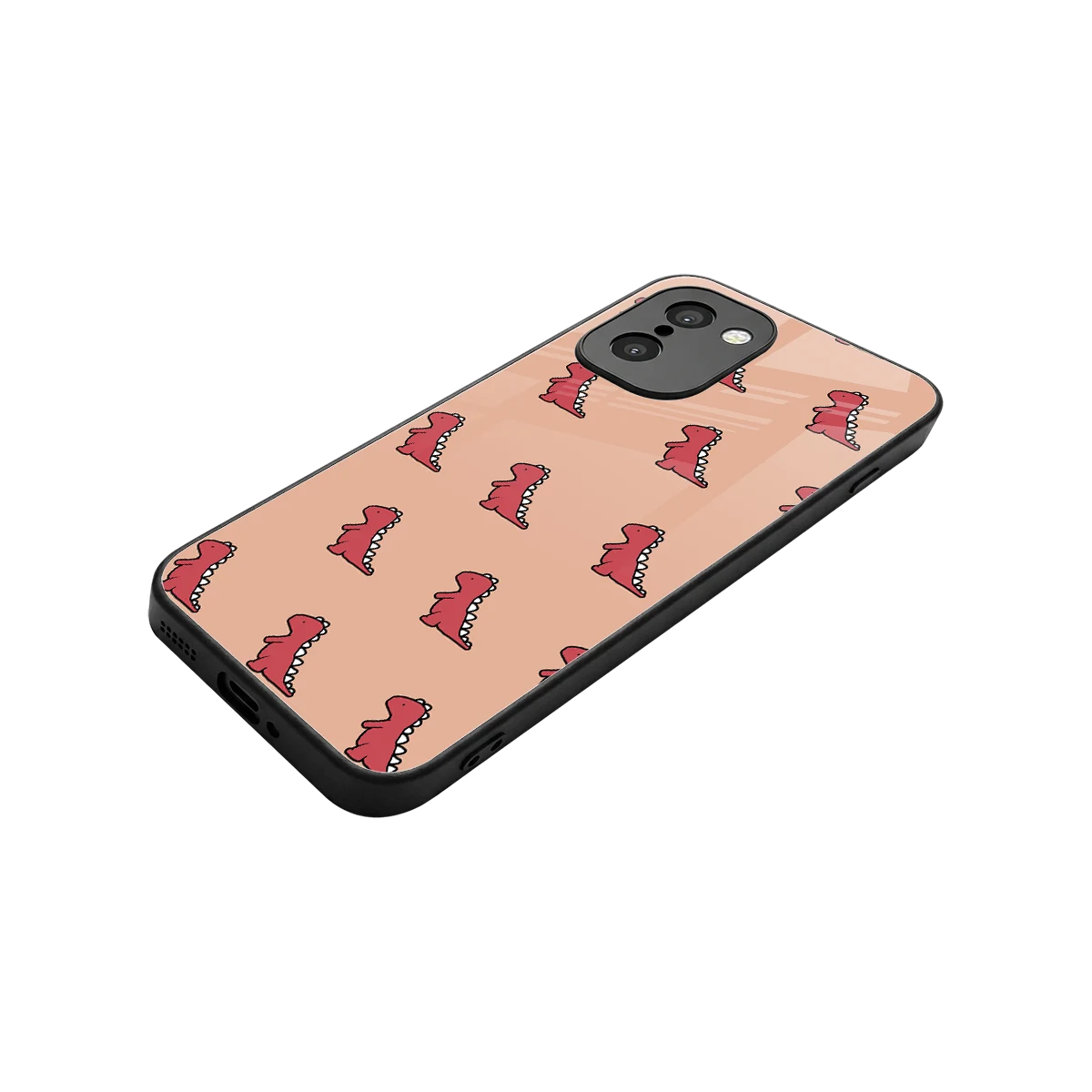 Dino Red stylish phone case for oneplus 15r | glossy glass and slim fit
