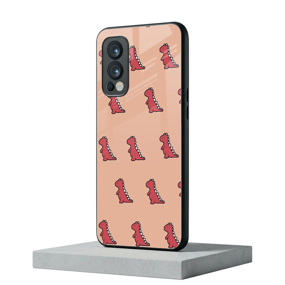 Dino Red oneplus nord 2 mobile cover | shockproof glass phone case