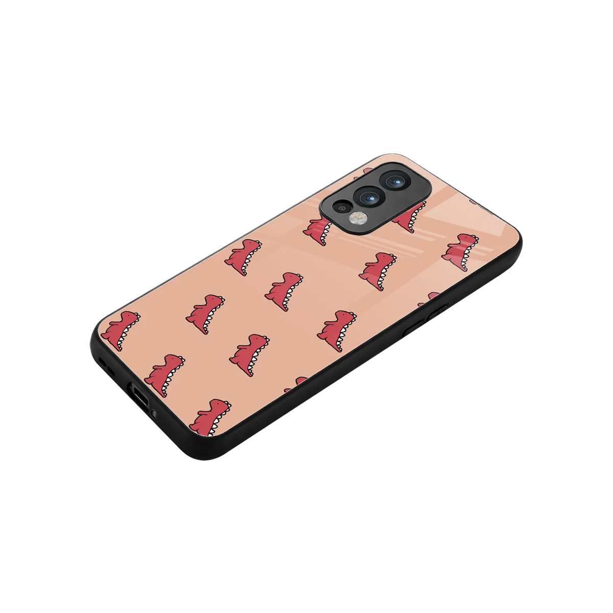 Dino Red stylish phone case for oneplus nord 2 | glossy glass and slim fit