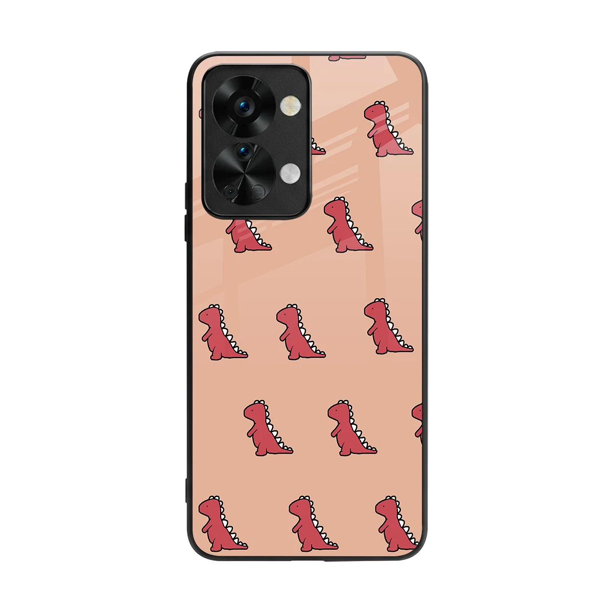 Dino Red back phone cover | glass case for oneplus nord 2t