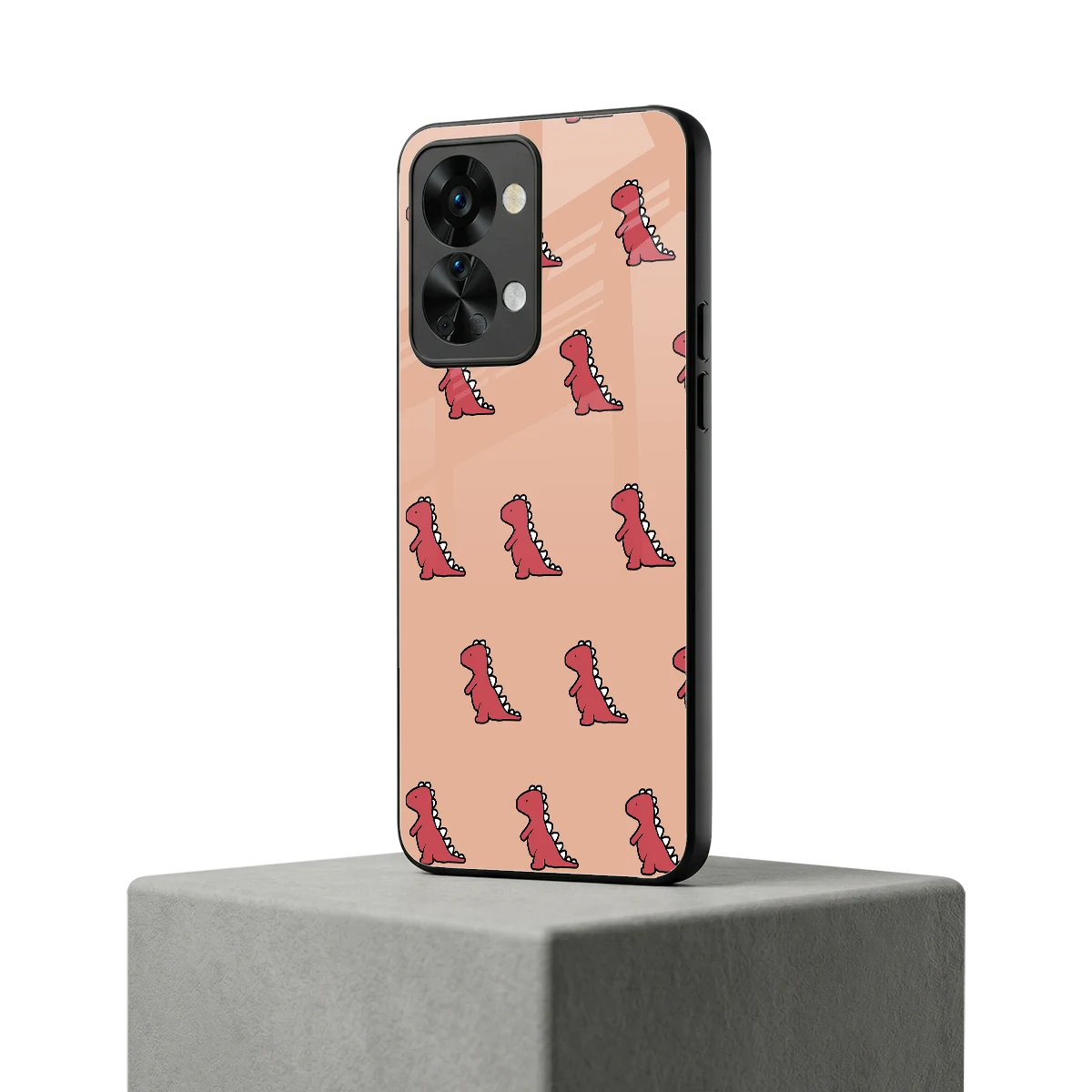 Dino Red oneplus nord 2t mobile cover | shockproof glass phone case