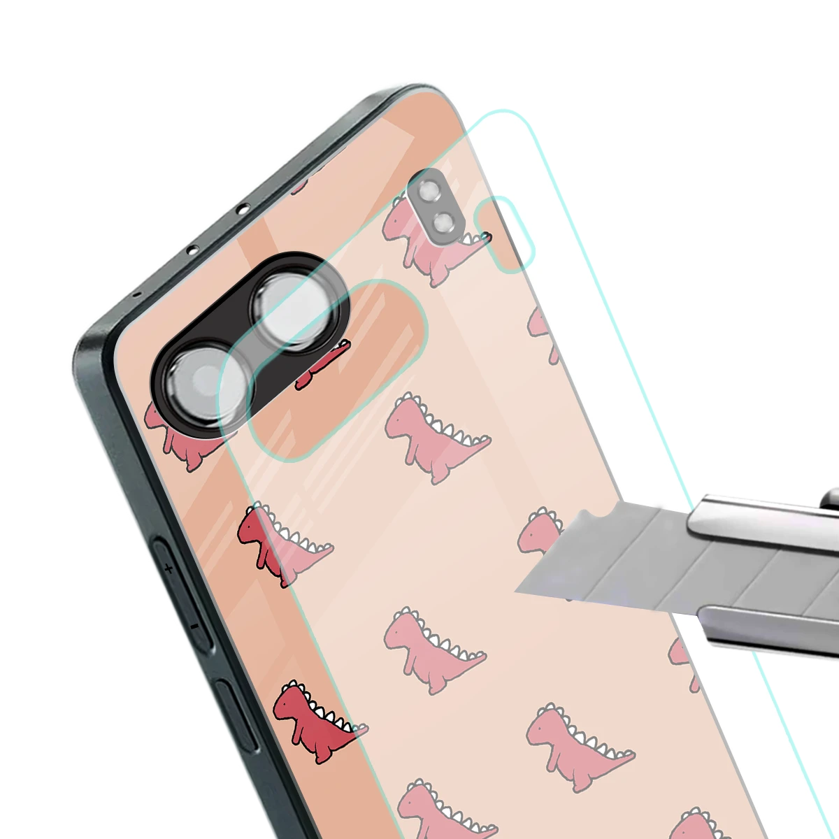 Dino Red stylish phone case for oneplus nord 4 | glossy glass and slim fit