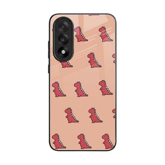 Dino Red back phone cover | glass case for oneplus nord 5