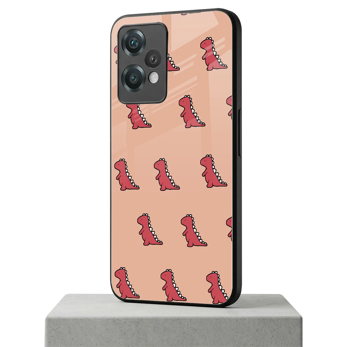 Dino Red oneplus nord ce 2 lite mobile cover | shockproof glass phone case