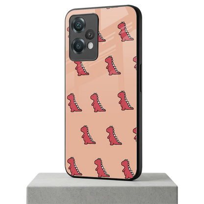 Dino Red oneplus nord ce 2 lite mobile cover | shockproof glass phone case