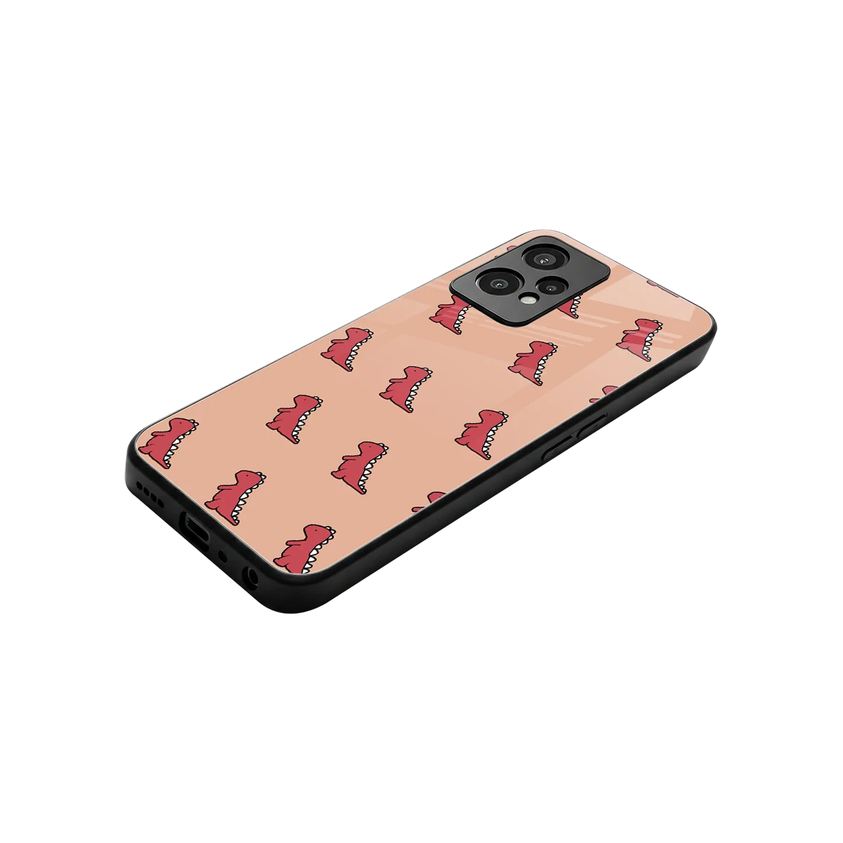 Dino Red stylish phone case for oneplus nord ce 2 lite | glossy glass and slim fit