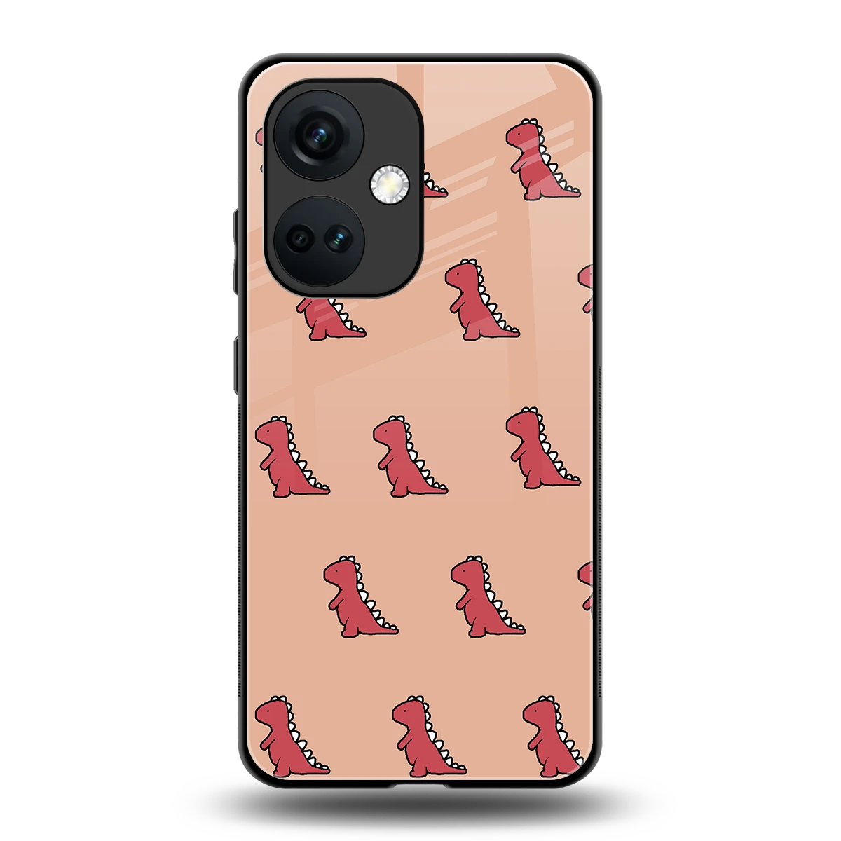 Dino Red back phone cover | glass case for oneplus nord ce 3
