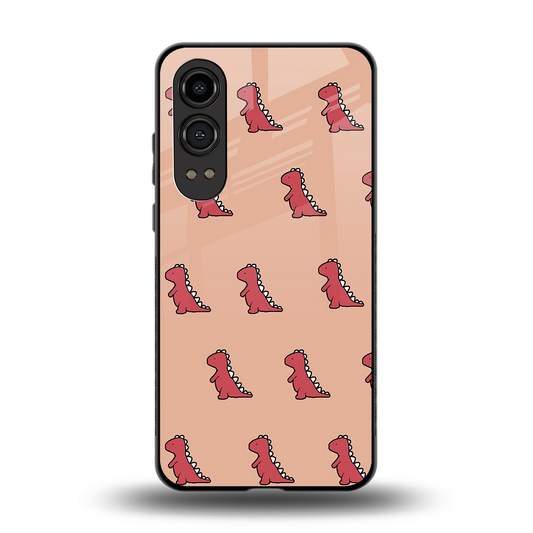 Dino Red back phone cover | glass case for oneplus nord ce 4 lite