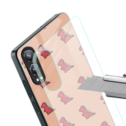 Dino Red stylish phone case for oneplus nord ce 4 lite | glossy glass and slim fit