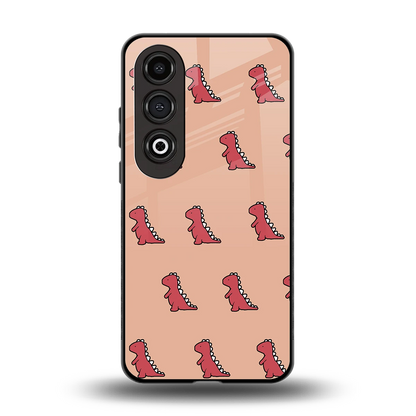 Dino Red back phone cover | glass case for oneplus nord ce 4