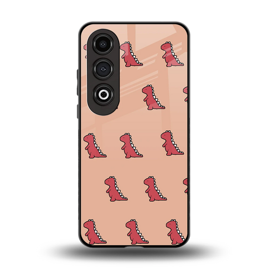 Dino Red back phone cover | glass case for oneplus nord ce 4