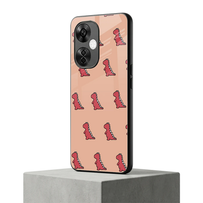 Dino Red oneplus nord ce 3 lite mobile cover | shockproof glass phone case