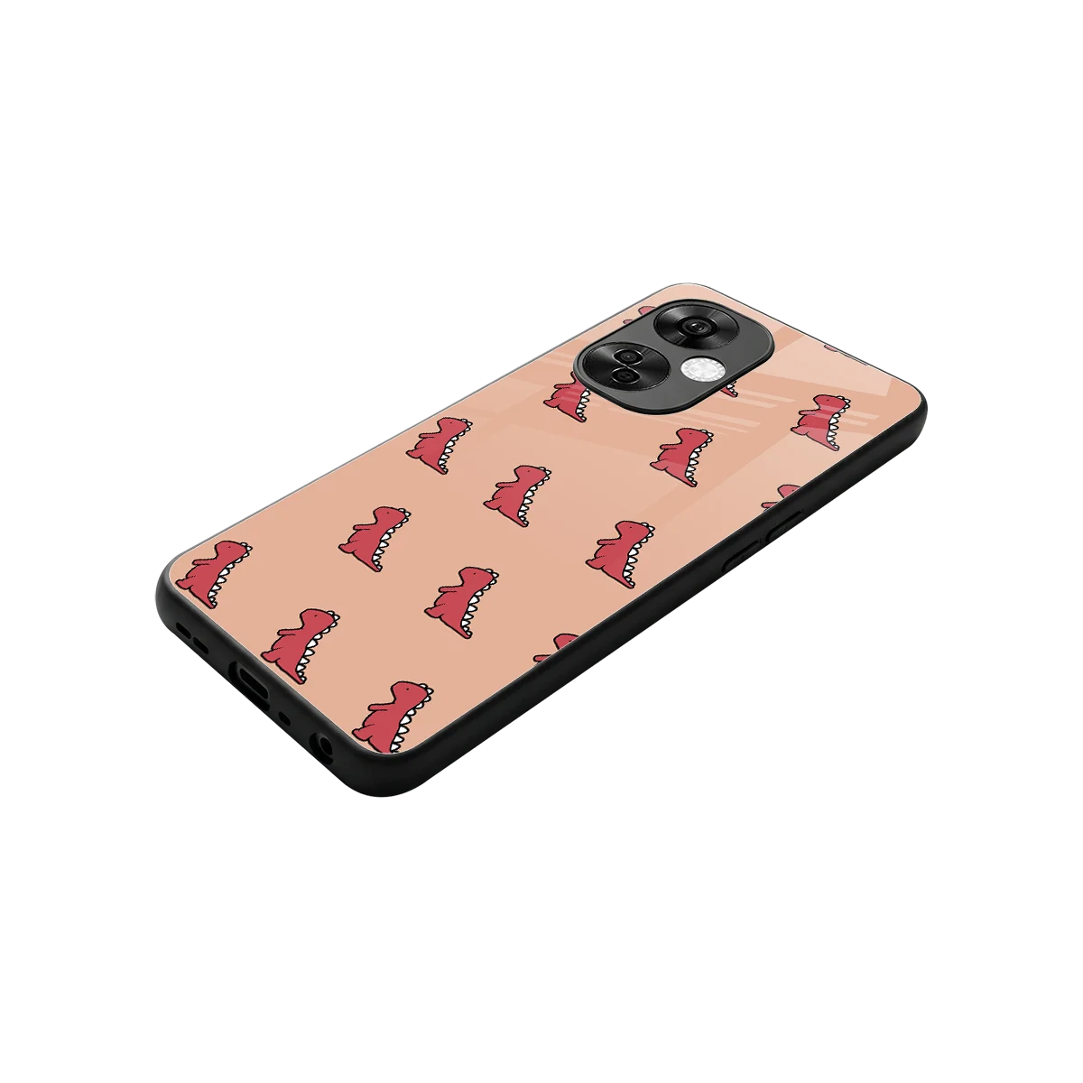 Dino Red stylish phone case for oneplus nord ce 3 lite | glossy glass and slim fit
