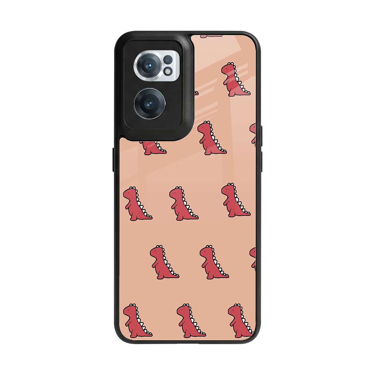 Dino Red back phone cover | glass case for oneplus nord ce 2
