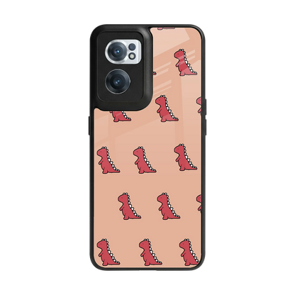 Dino Red back phone cover | glass case for oneplus nord ce 2