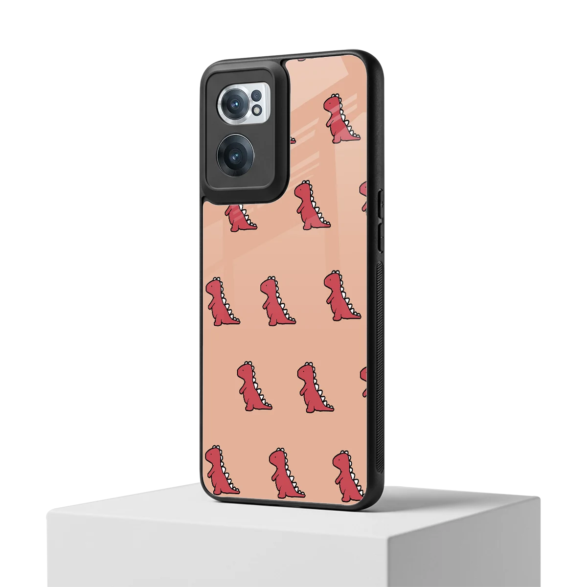 Dino Red oneplus nord ce 2 mobile cover | shockproof glass phone case