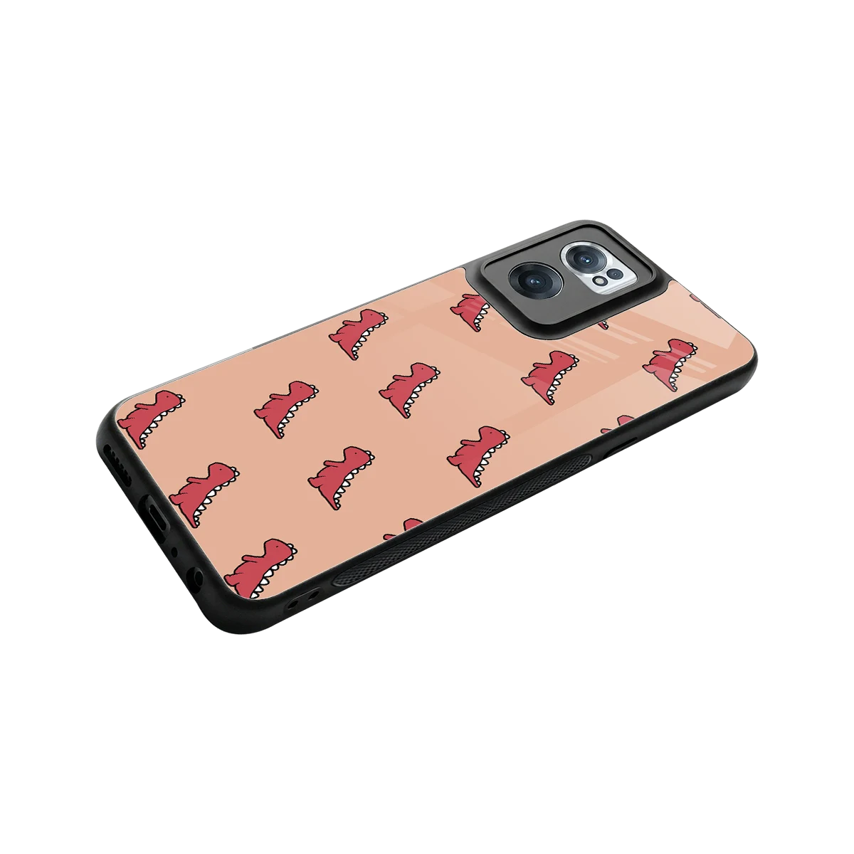 Dino Red stylish phone case for oneplus nord ce 2 | glossy glass and slim fit