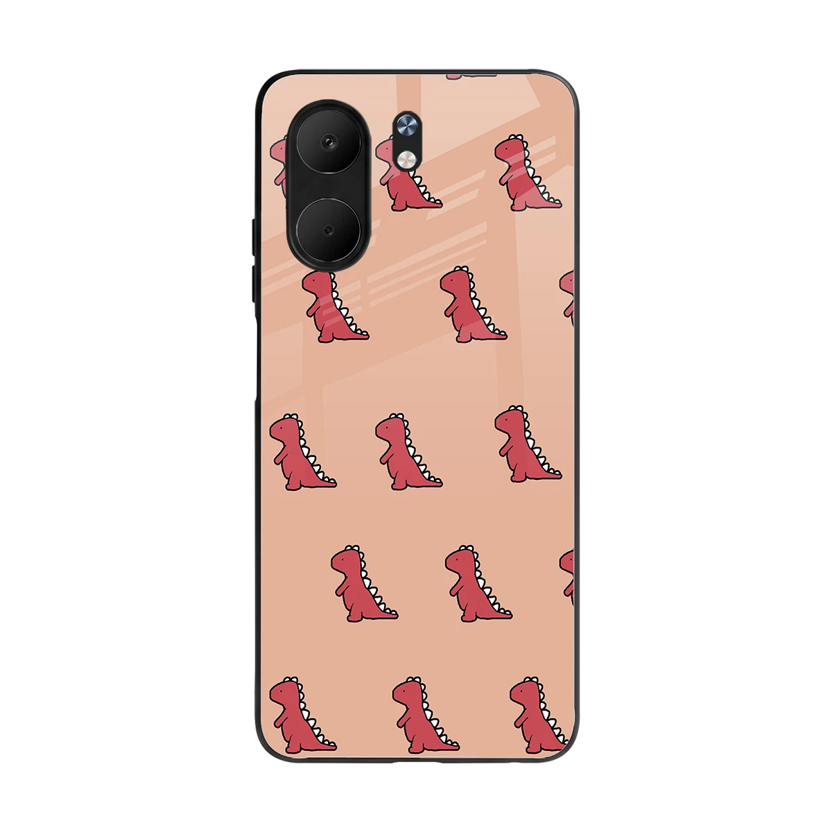 Dino Red back phone cover | glass case for oppo a5x 5g