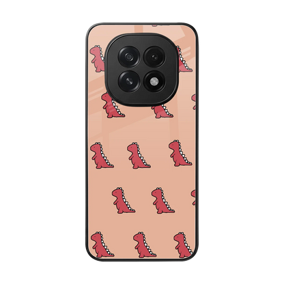 Dino Red back phone cover | glass case for oppo f29 5g