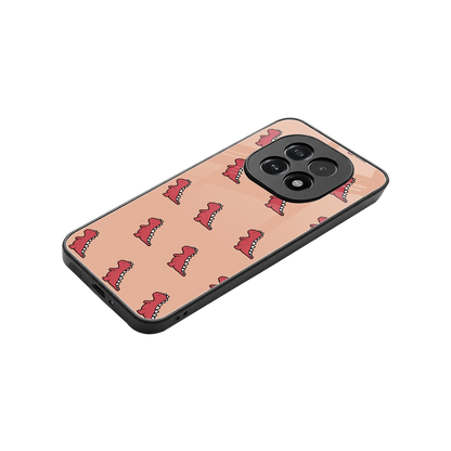 Dino Red stylish phone case for oppo f29 5g | glossy glass and slim fit