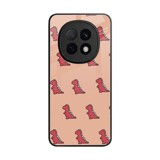 Dino Red back phone cover | glass case for oppo f29 pro 5g