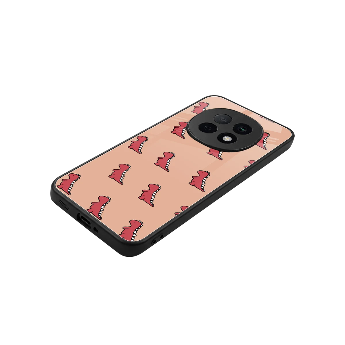 Dino Red stylish phone case for oppo f29 pro 5g | glossy glass and slim fit