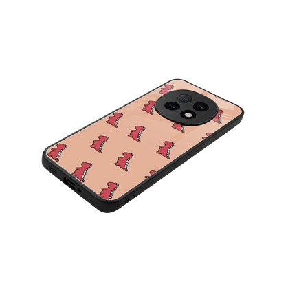 Dino Red stylish phone case for oppo f29 pro 5g | glossy glass and slim fit