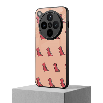 Dino Red oppo find x8 mobile cover | shockproof glass phone case