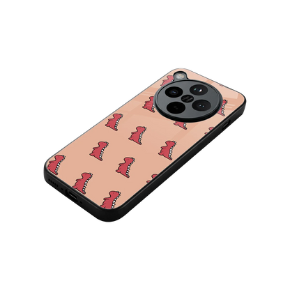 Dino Red stylish phone case for oppo find x8 | glossy glass and slim fit