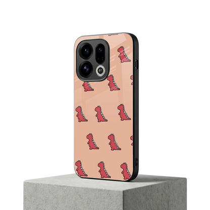 Dino Red oppo find x9 mobile cover | shockproof glass phone case