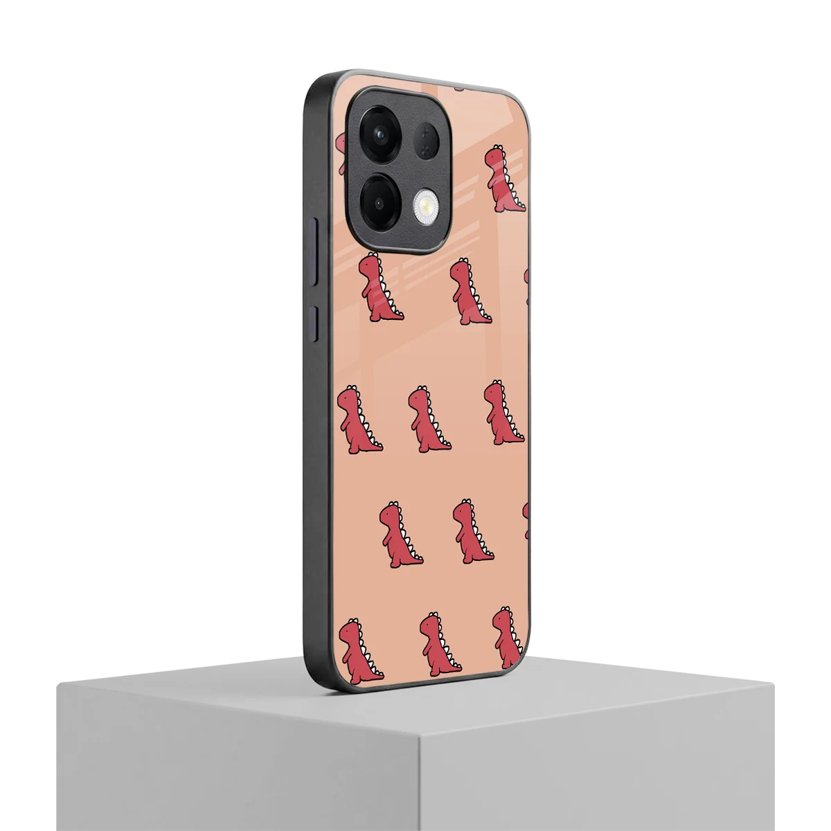 Dino Red oppo k13 5g mobile cover | shockproof glass phone case
