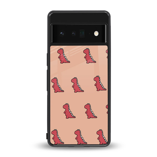 Dino Red back phone cover | glass case for google pixel 6 pro