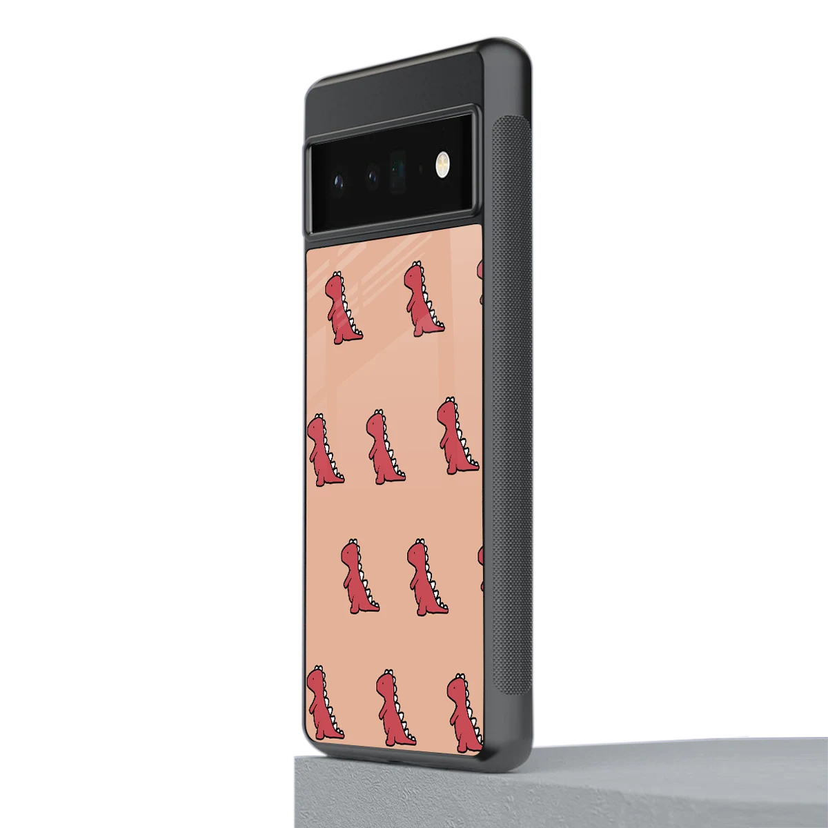 Dino Red stylish phone case for google pixel 6 pro | glossy glass and slim fit