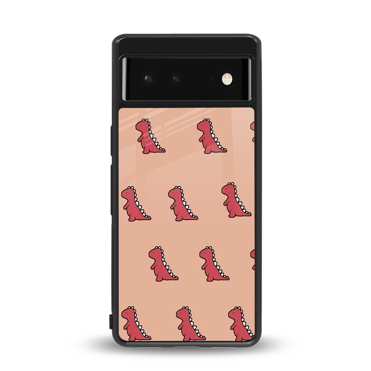 Dino Red back phone cover | glass case for google pixel 6a