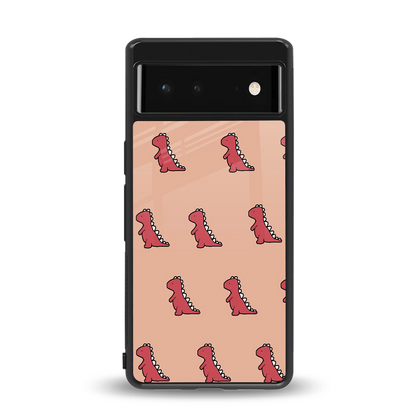 Dino Red back phone cover | glass case for google pixel 6a