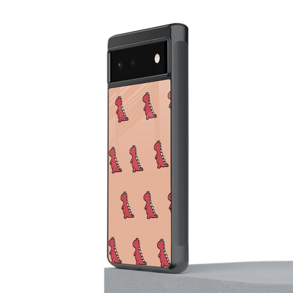 Dino Red stylish phone case for google pixel 6 | glossy glass and slim fit
