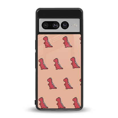 Dino Red back phone cover | glass case for google pixel 7 pro
